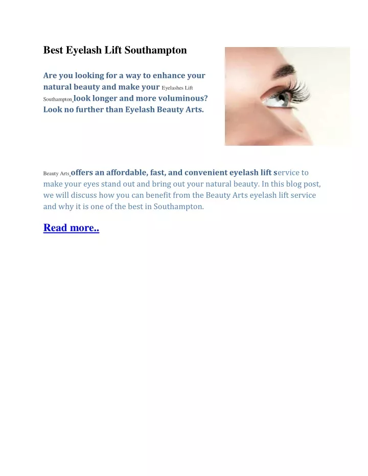 Ppt Best Eyelash Lift Southampton Powerpoint Presentation Free