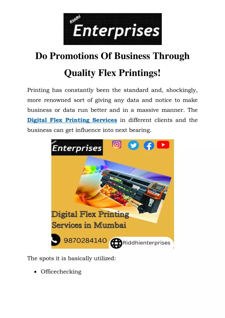 do promotions of business through