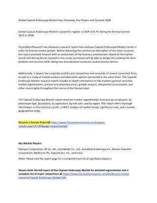 global capsule endoscopy market size overview