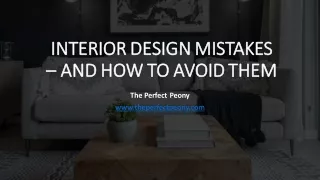 INTERIOR DESIGN MISTAKES – AND HOW TO AVOID THEM