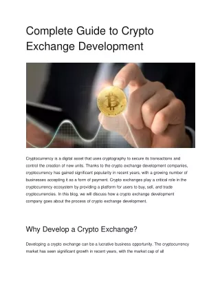 Complete Guide to Crypto Exchange Development ppt