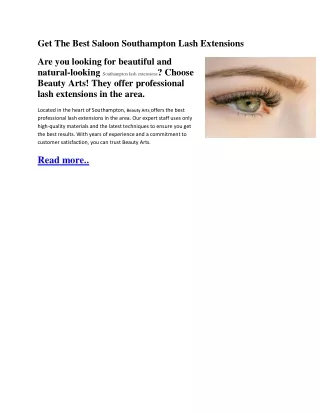 get the best saloon southampton lash extensions