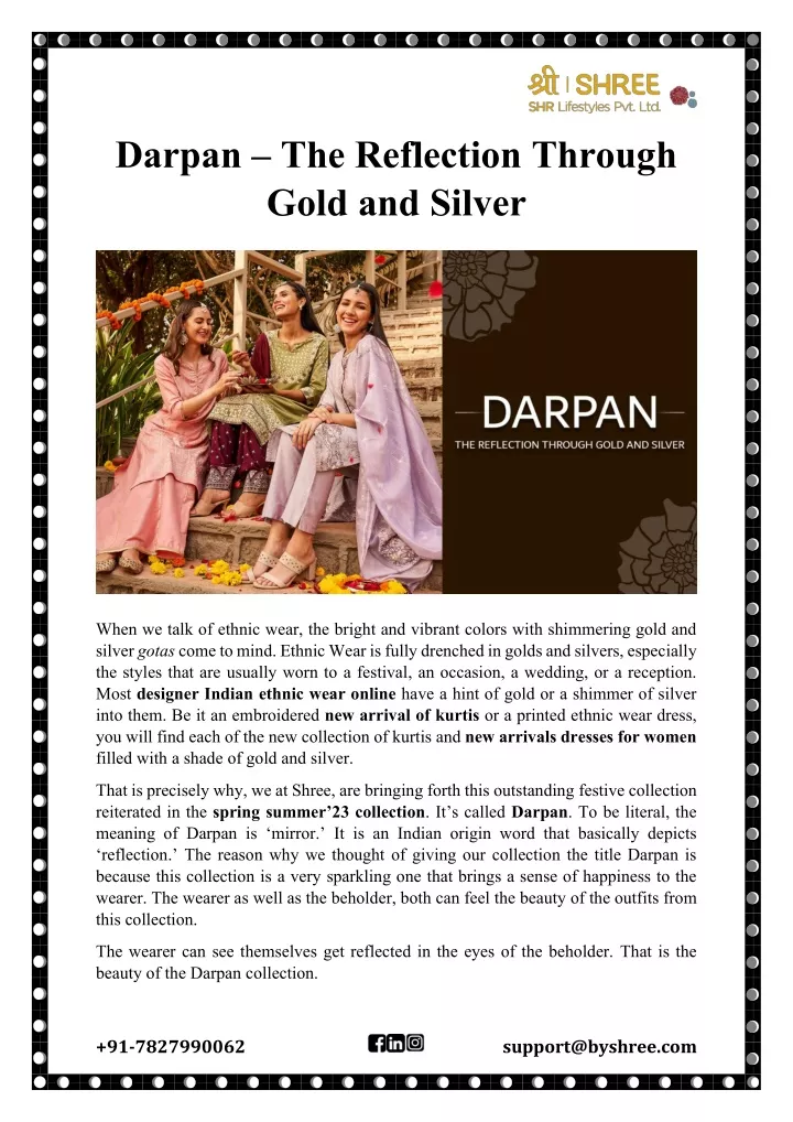 darpan the reflection through gold and silver