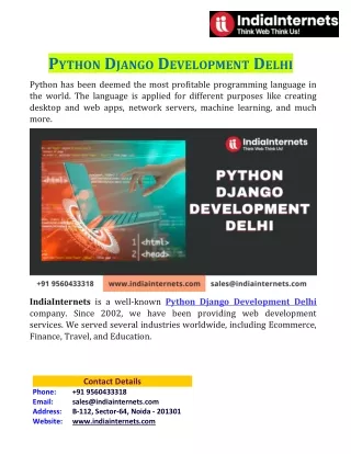 p ython d jango d evelopment d elhi