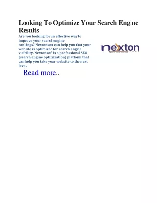 looking to optimize your search engine results