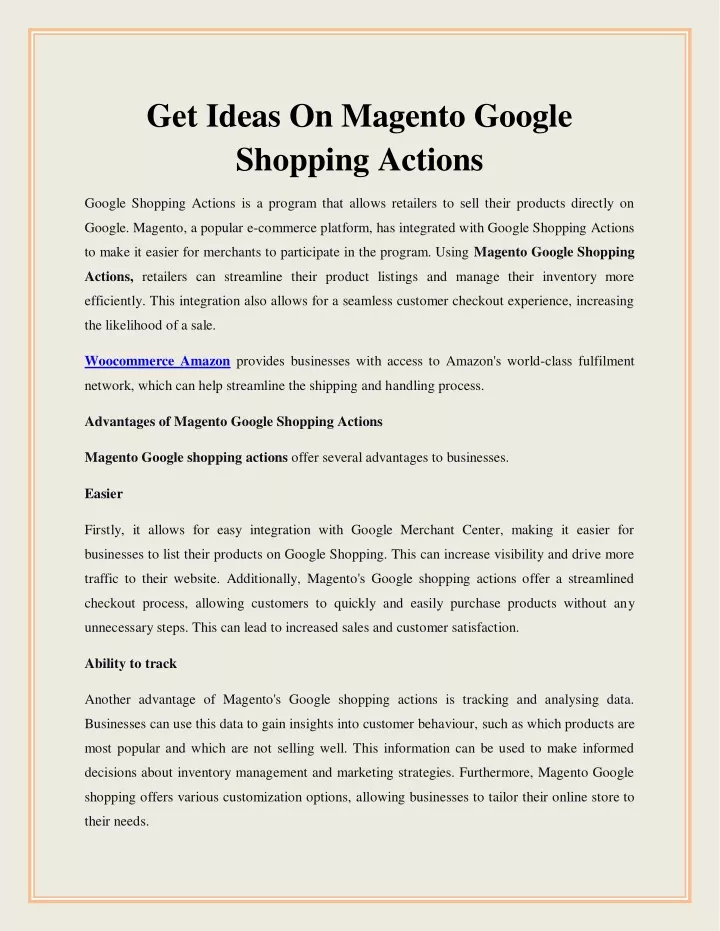 get ideas on magento google shopping actions