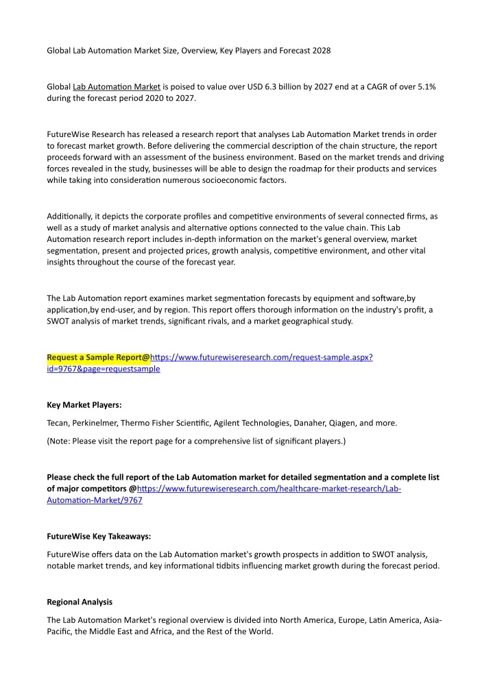 global lab automa on market size overview