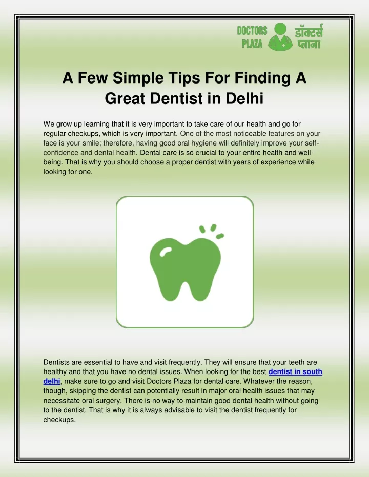 a few simple tips for finding a great dentist