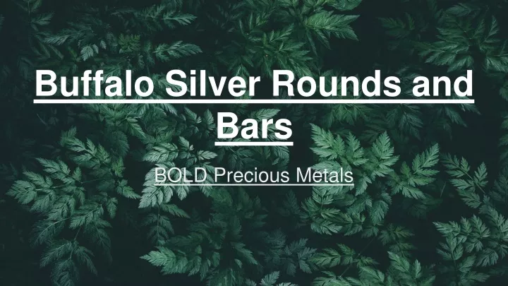 buffalo silver rounds and bars