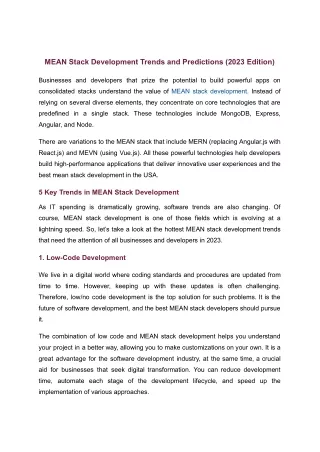 MEAN Stack Development Trends and Predictions (2023 Edition)