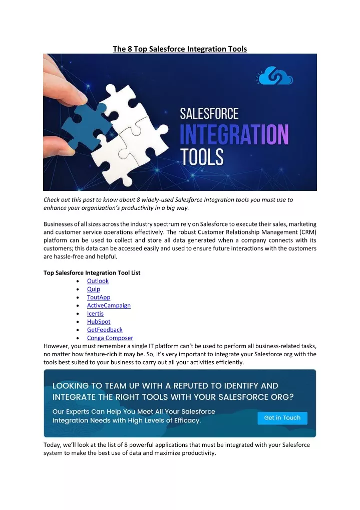 the 8 top salesforce integration tools