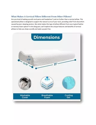what makes a cervical pillow different from other
