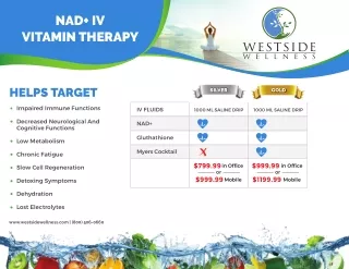 Best NAD IV Therapy Anti-aging - Westside Wellness