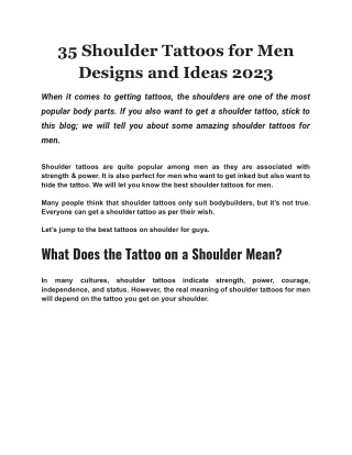 35 Shoulder Tattoos for Men Designs and Ideas 2023