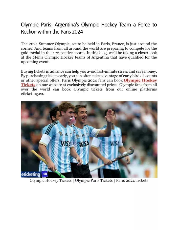 PPT Olympic Paris Argentina's Olympic Hockey Team a Force to Reckon