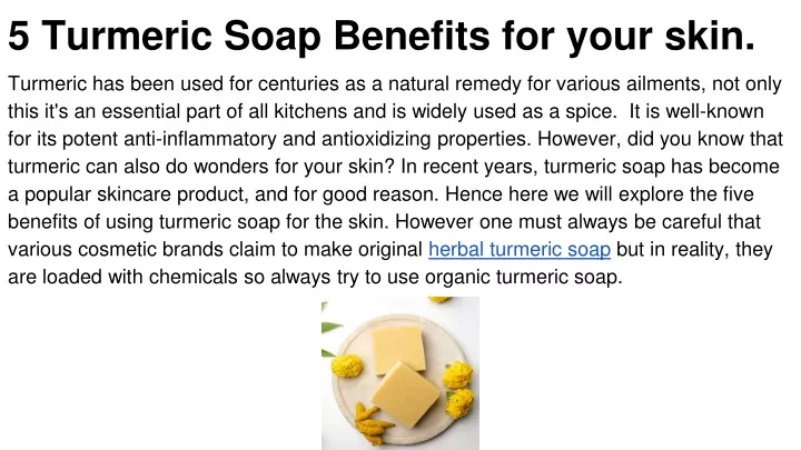 5 turmeric soap benefits for your skin