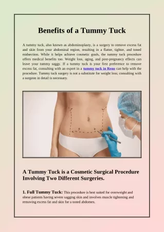 What Are the Pros of Tummy Tuck Surgery
