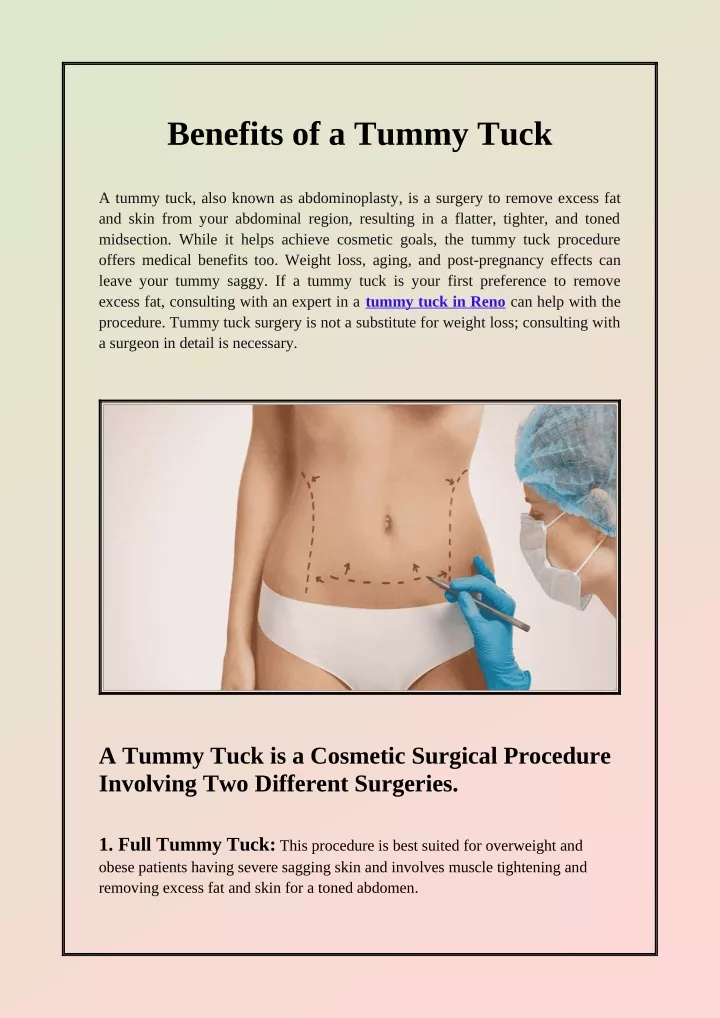 benefits of a tummy tuck