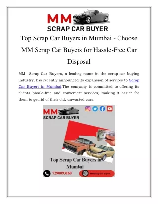 Scrap Car Buyers in Mumbai Call-7290093160