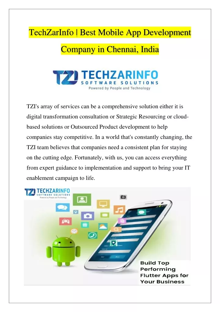 techzarinfo best mobile app development