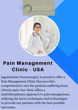 Jagannathan Neurosurgery Pain Management Clinic: Expert Care & Compassion