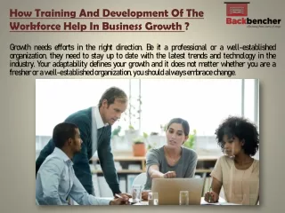 How Training And Development Of The Workforce Help