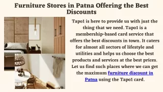 Furniture Stores in Patna Offering the Best Discounts