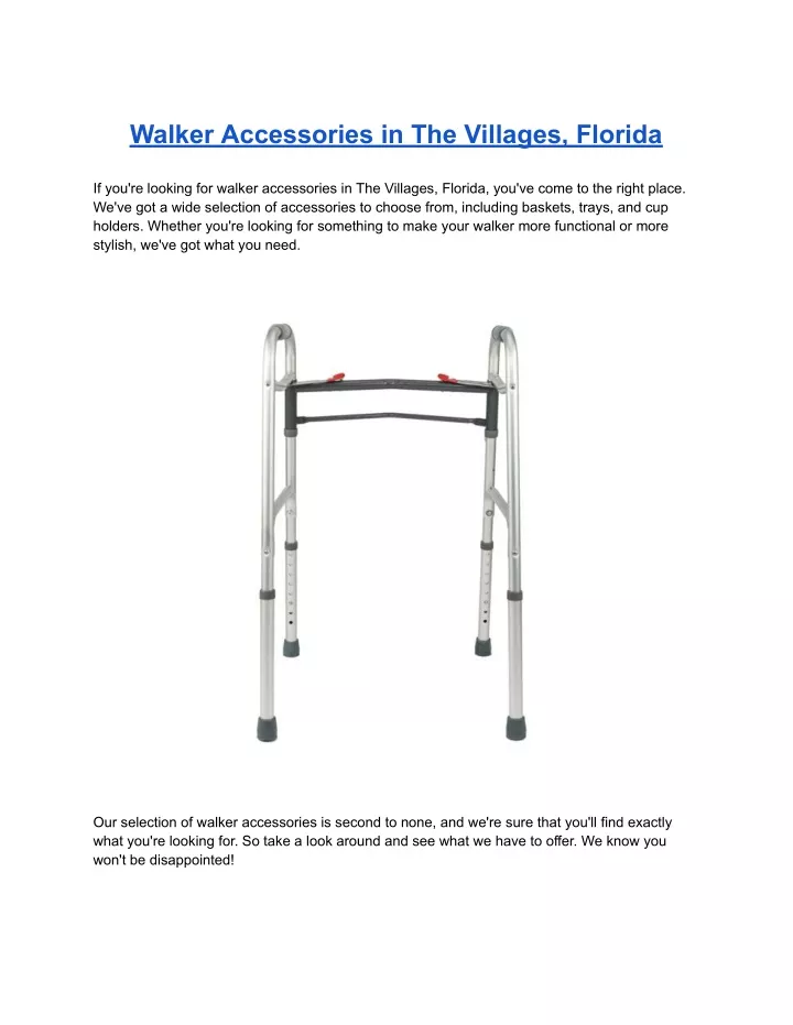 walker accessories in the villages florida