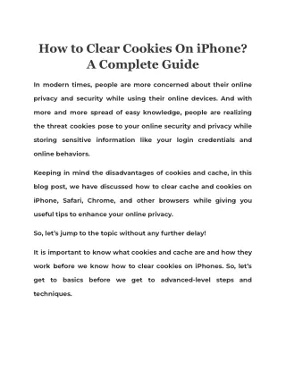 How to Clear Cookies On iPhone? A Complete Guide