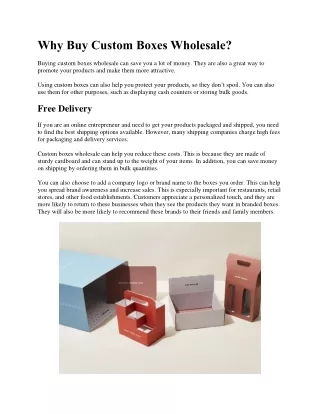 Why Buy Custom Boxes Wholesale?