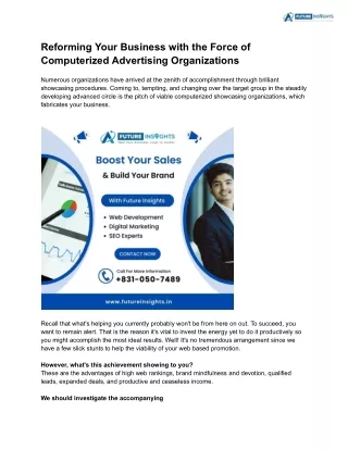Best Digital marketing Agency - Future insights