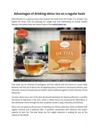 Advantages of drinking detox tea on a regular basis