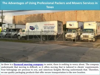The Advantages of Using Professional Packers and Movers Services in Texas