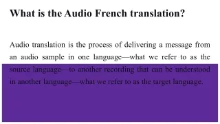 what is the audio french translation