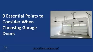 9 Essential Points to Consider When Choosing Garage Doors