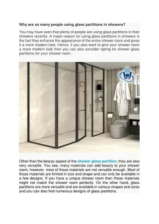 Why are so many people using glass partitions in showers