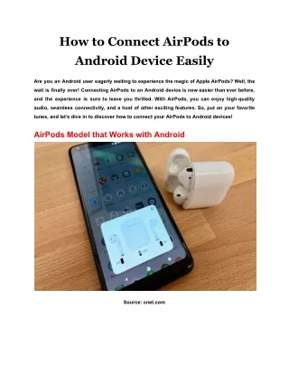 How to Connect AirPods to Android Device Easily