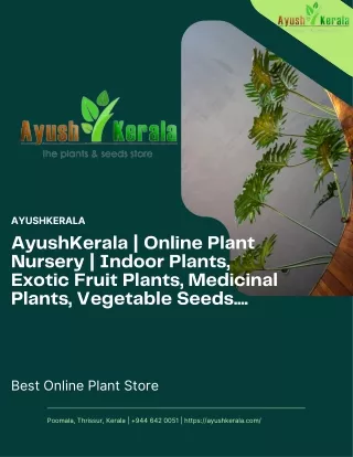 AyushKerala | Online Plant Nursery | Indoor Plants, Exotic Fruit Plants, Medicin