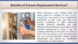 Benefits of Furnace Replacement Services