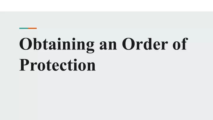 obtaining an order of protection