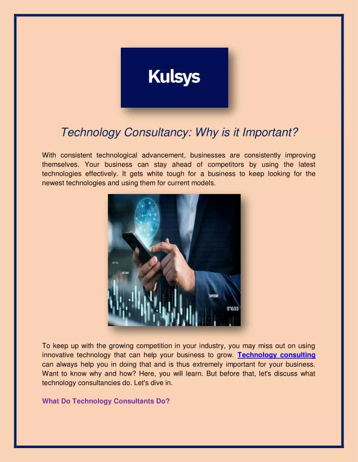technology consultancy why is it important