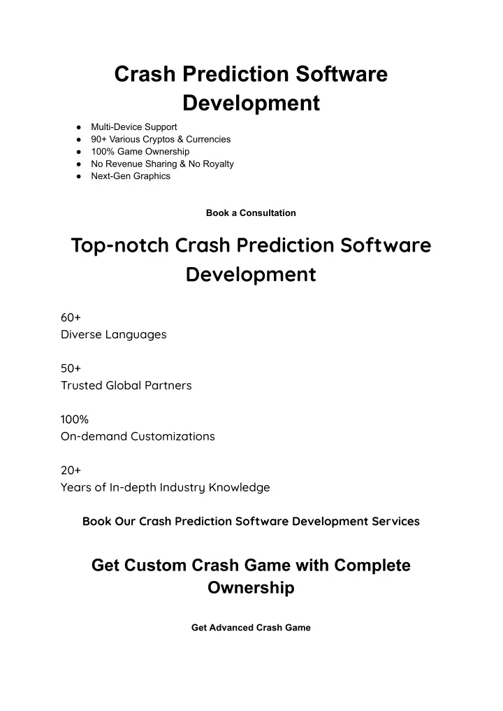 crash prediction software development