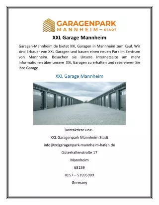 xxl garage mannheim