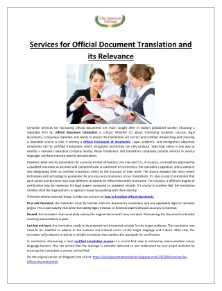 services for official document translation