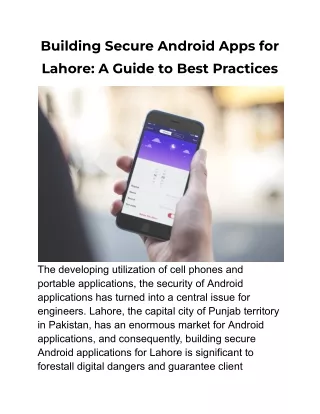 Building Secure Android Apps for Lahore_ A Guide to Best Practices