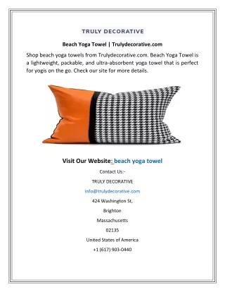 Beach Yoga Towel  Trulydecorative.com
