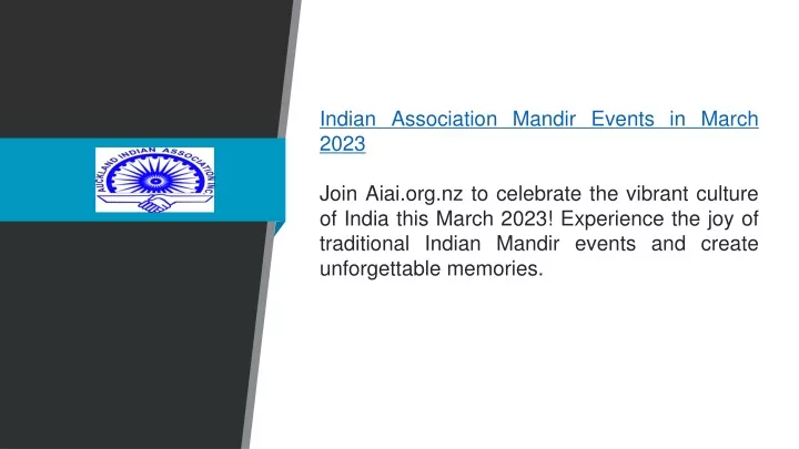 indian association mandir events in march 2023