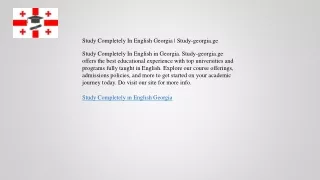 Study Completely In English Georgia  Study-georgia.ge