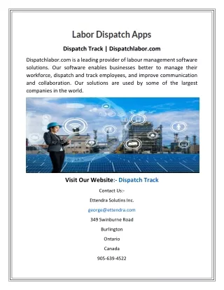 Dispatch Track  Dispatchlabor.com