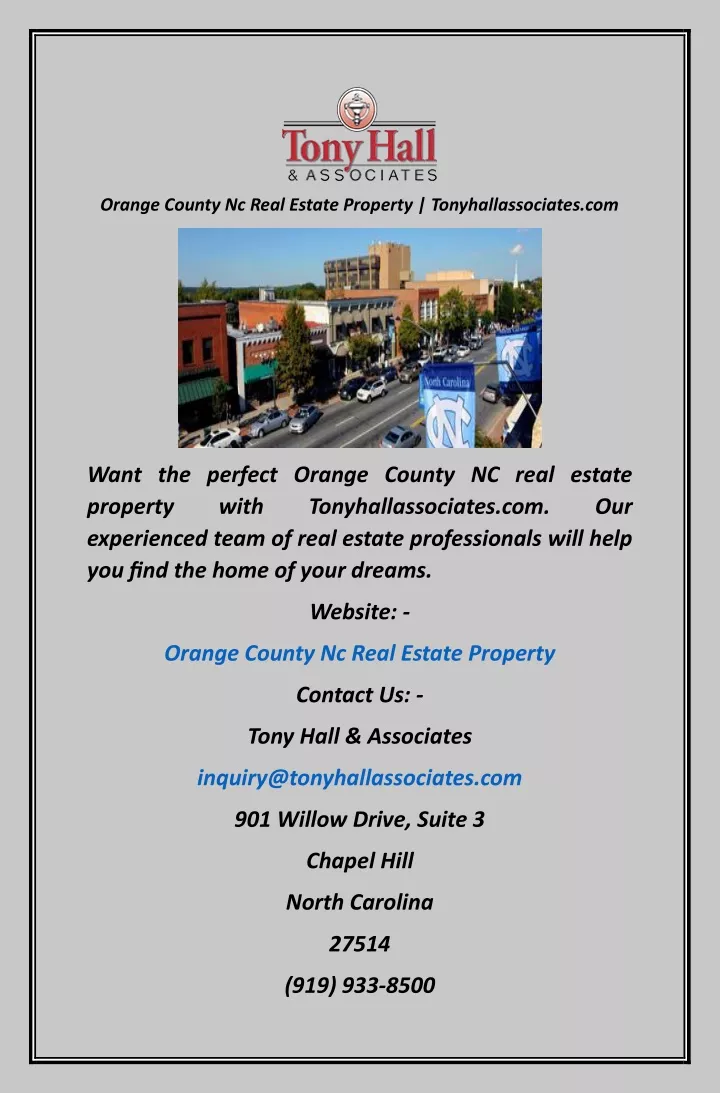 orange county nc real estate property